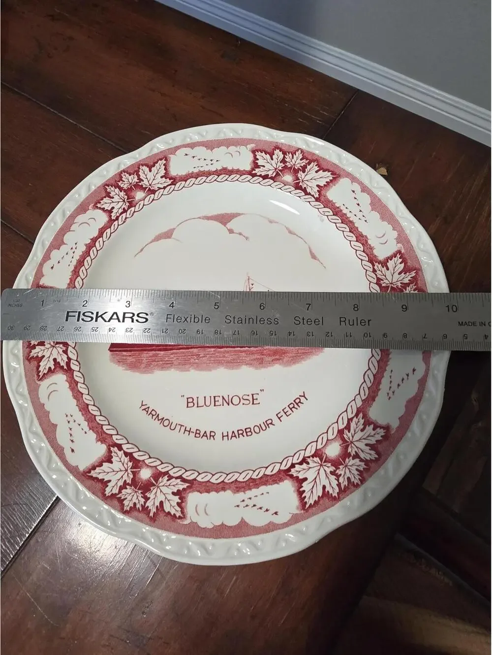Vintage Bluenose Ferry Transferware Souvenir Plate Yarmouth Bar Harbour